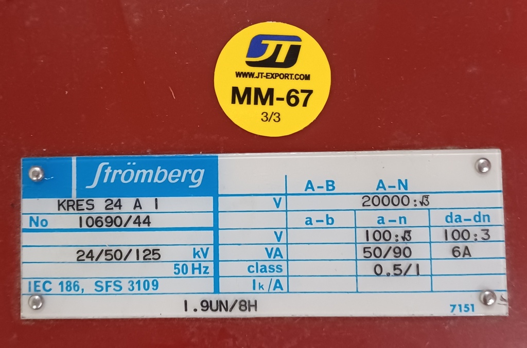 Jännitemuuntaja Strömberg KRES24A1 20000:V3/100:V3/100:3V lk0.5/1