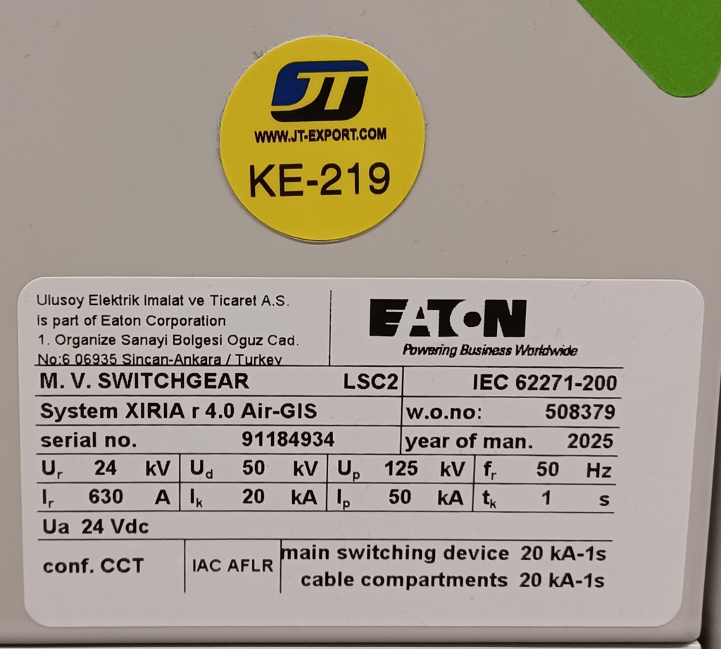 24kV 16kA Eaton Xiria CCT kojeisto, 2 moottoriohjainta UUSI