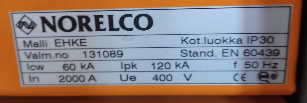 2000A 230_400V Icw 60kA Ipk 120 kA Norelco kentät 01-04