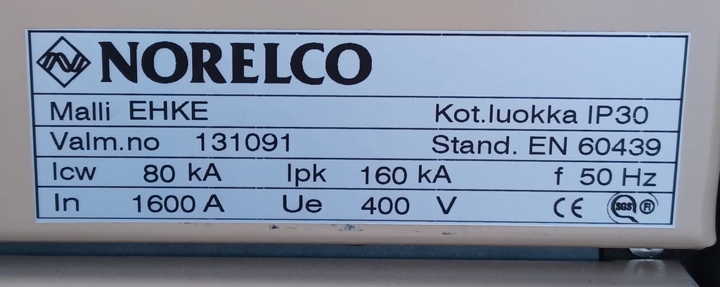 1600A 230_400V Icw 80kA Ipk 160 kA Norelco kentät 01-04