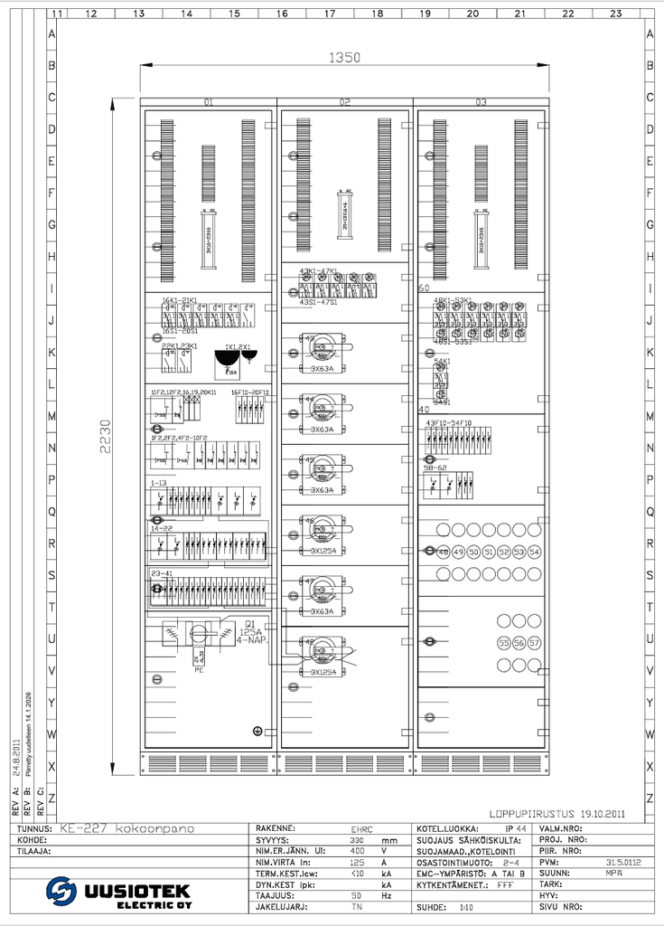 125A 230_400V Icw 10kA Norelco kentät 01-03