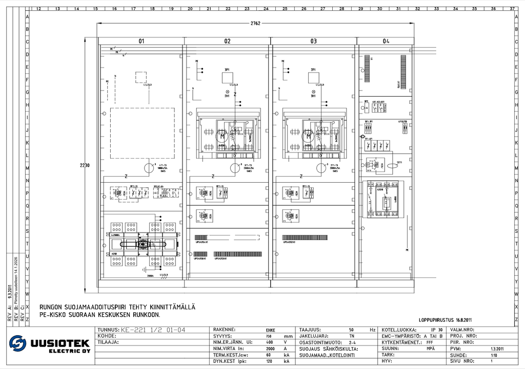 2000A 230_400V Icw 60kA Ipk 120 kA Norelco kentät 01-04