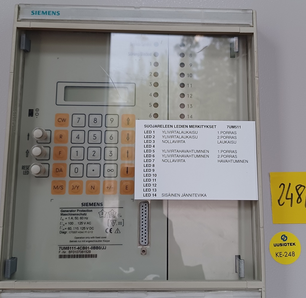 12kV 25kA 1250A Siemens kojeisto vm. 2001