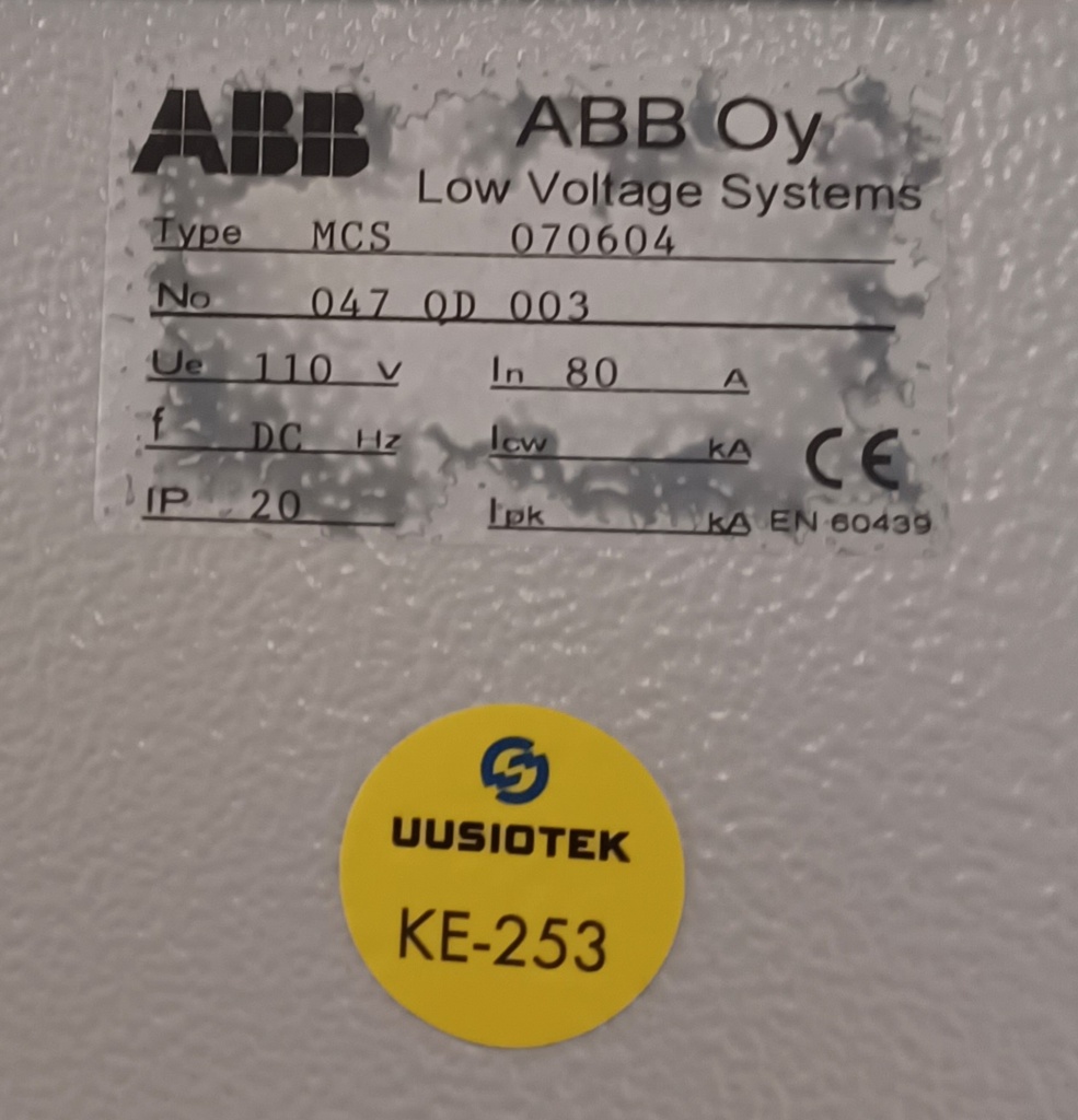 ABB tasasähkökeskus 110VDC