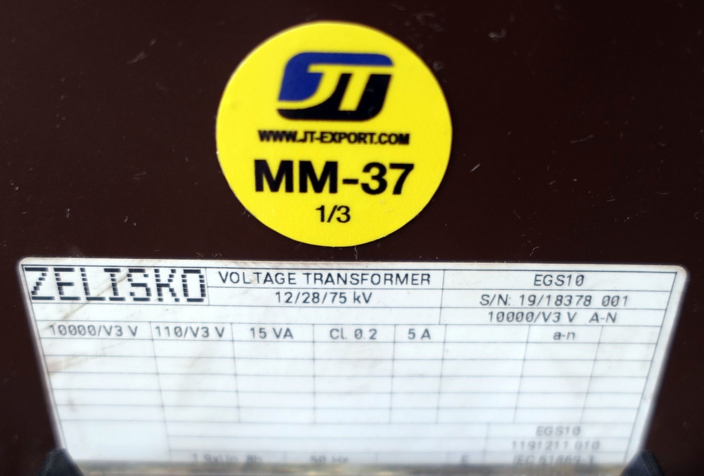MM-37 Jännitemuuntaja Zelisko EGS10 10000:V3/110:V3 lk0.2