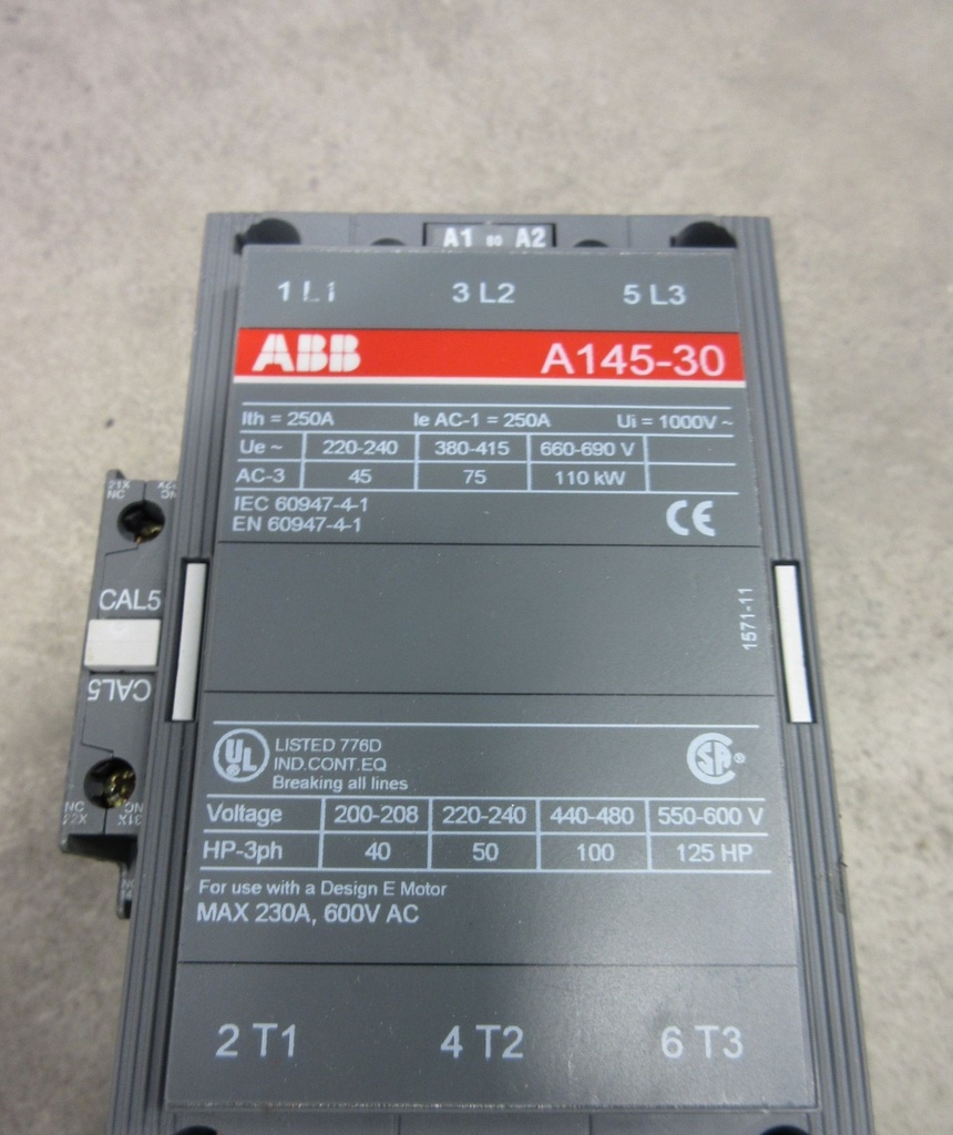 ABB A145-30 contactor 70kW 145A(AC-3) 