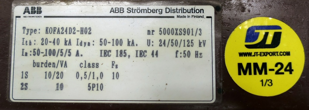 Current transformer ABB KOFA24D2-H02 50-100/5/5A, 0,5/1,0