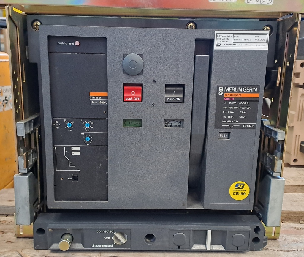 1600A katkaisija Merlin Gerin Masterpact M16 H1 (vaunu)
