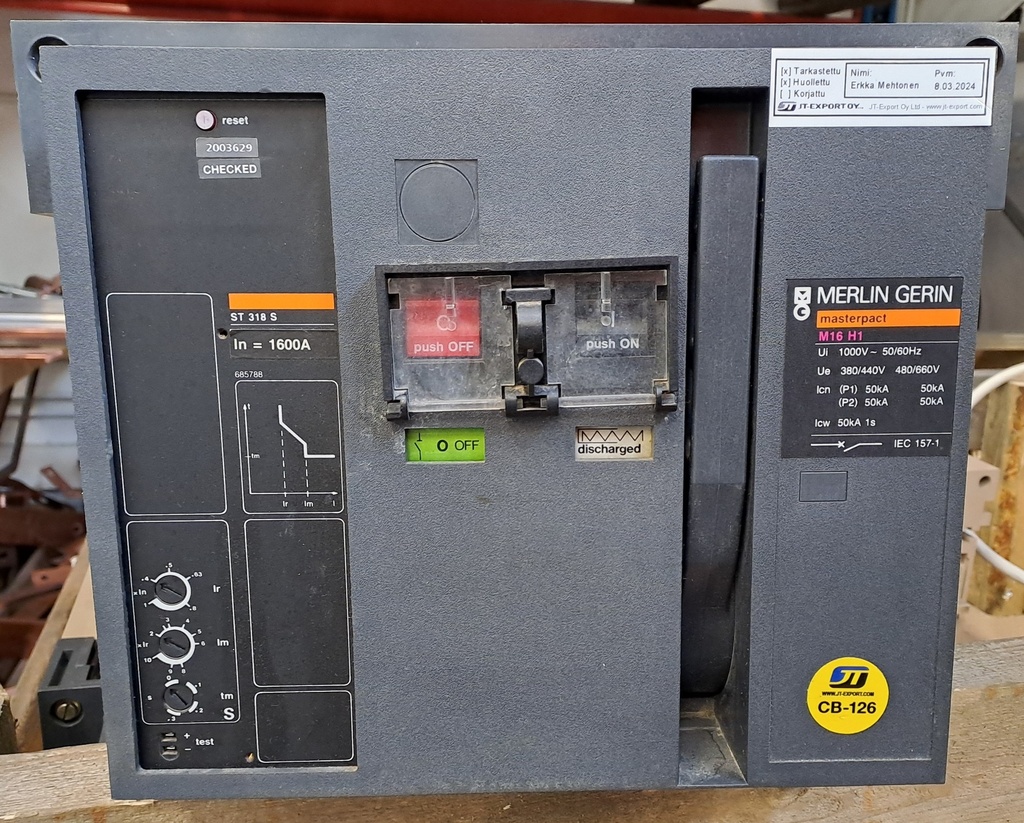 1600A katkaisija Merlin Gerin Masterpact M16 H1