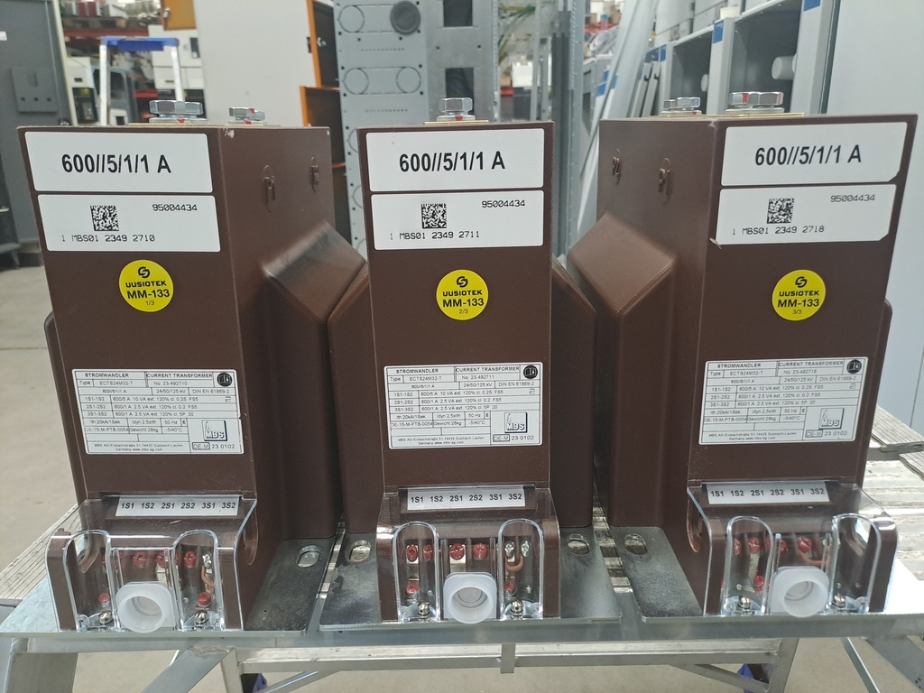 Virtamuuntaja MBS-AG ECTS24M32-T 600//5/1/1A 0,2S
