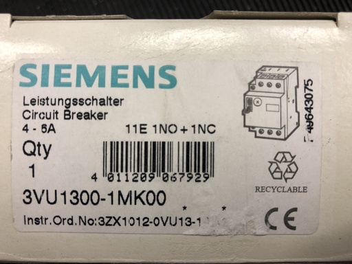 [3VU1300-1MK00] Siemens 3VU1300-1MK00 protective switch 4-6A