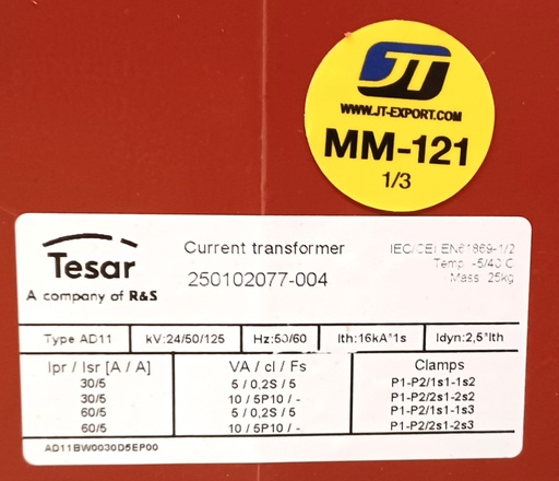 [MM-121] Current transformer Tesar AD11 30-60/5/5 0.2S