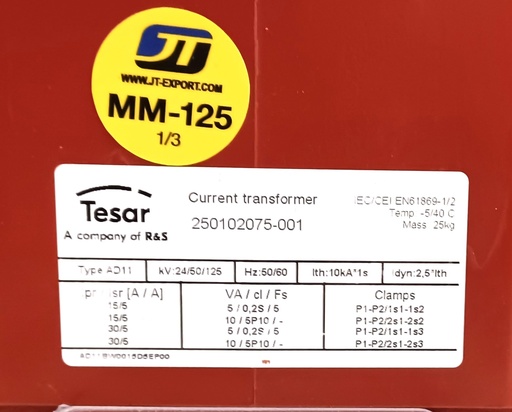 [MM-125] Current transformer Tesar AD11 15-30/5/5 0.2S