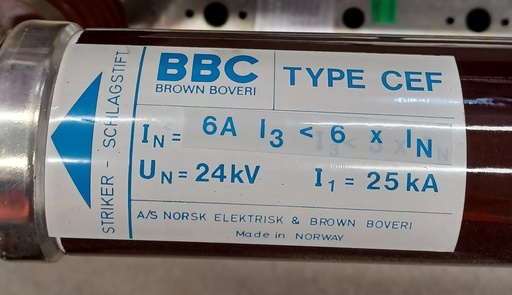[KJSxx] 24 kV-6A BBC keskijännitesulake + pidikkeet